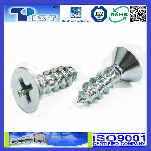 Flat Head, Phil, Tapping Screw, Zine Plated