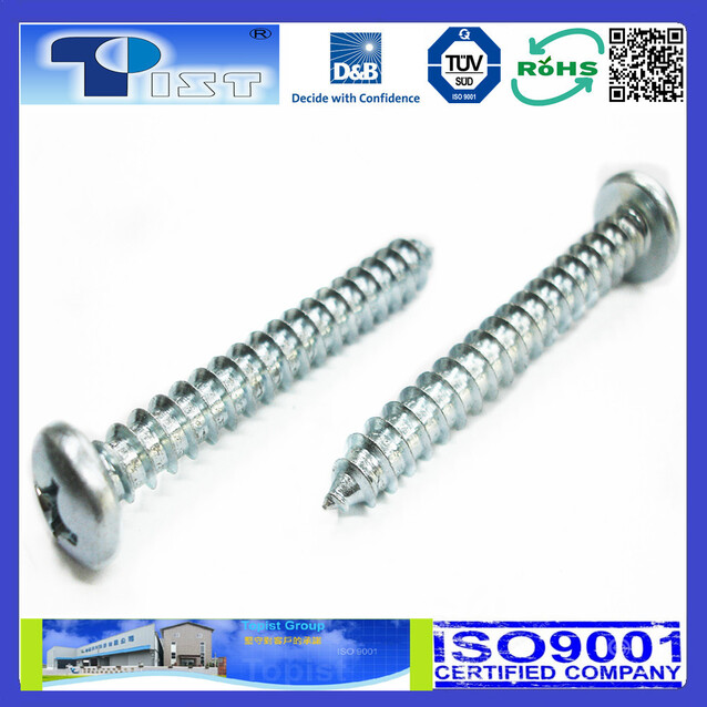 Pan Head, Phil, Tapping Screw, Zine Plated